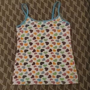 Multi colour Girls Heart Tank Top